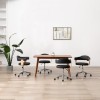 VidaXL Scaune de bucătărie pivotante, 4 buc., negru, piele ecologică