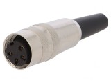 Conector M16 Mufă Mamă Lipire pe Cablu 4 PIN 5A 250V Drept, Lumberg