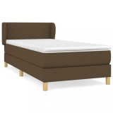 Cumpara ieftin Pat box spring cu saltea, maro inchis, 80x200 cm, textil