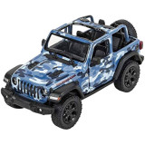 Masinuta die-cast Jeep Wrangler 2018, scara 1:34, cu functie pull-back, 12.5 cm lungime, fara capota, albastra, Goki