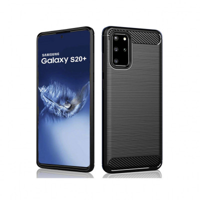 Husa Compatibila cu Samsung Galaxy S20 Plus 4G / S20 Plus 5G Techsuit Carbon Silicone Negru foto