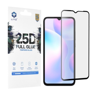 Folie pentru Xiaomi Redmi 9A / Redmi 9AT / Redmi 9C / Redmi 9C NFC / Redmi 10A - Lito 2.5D FullGlue Glass - Black foto