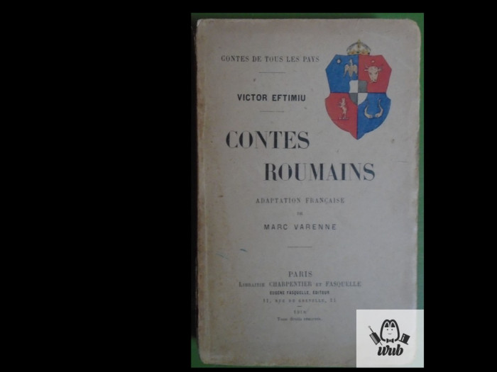 Victor Eftimiu Contes roumains Paris 1918 - carte f rara!