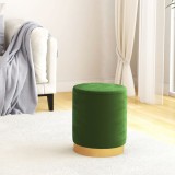 vidaXL Taburet depozitare rotund, verde, catifea