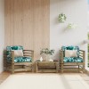 Set 2 Scaune Gradina Lemn Pin Impregnat, 63.5x63.5x60 cm, Exterior, Gossi