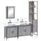 vidaXL Set mobilier de baie, 4 piese, gri sonoma, lemn prelucrat 3214813