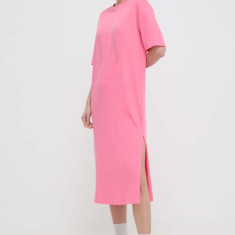 Armani Exchange rochie culoarea rosu, midi, drept