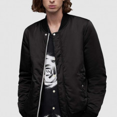 AllSaints geaca bomber cu doua fete Eris barbati, culoarea negru, de tranzitie