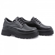 Pantofi dama, Caspian, Cas-5002, casual, piele naturala, negru foto