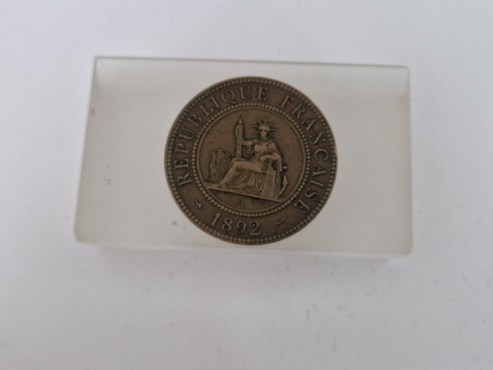 Franta - Indochina 1 Cent 1892 -Bronze