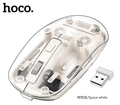 Mouse fara fir pentru computer HOCO 2,4G 1600 dpi GM29 alb spatiu foto