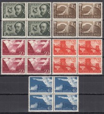 UNGARIA 1941 ANIVERSAREA 150 ANI NASTEREA I.SZECHENYI SERIA IN BLOC 4 TIMBRE MNH