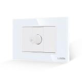Cumpara ieftin Comutator Pentru Ventilator 1M si 2 Taste False LUXION cu Rama din Sticla, Standard Italian, 3M SmartElectro IntelligentHouse