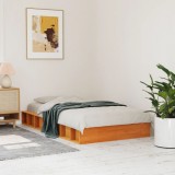 VidaXL Cadru pat fără saltea, maro ceruit, 75x190 cm, lemn masiv pin