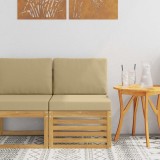 vidaXL Canapea Medie Exterior Lemn Acacia Alb Design Sipci Rezistent Intemperii Capacitate 1 Loc