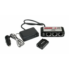 Priza tripla bricheta cu USB si telecomanda Duo-4 IR 24V Garage AutoRide foto
