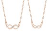 Ines - Set coliere personalizate infinit cu nume din argint 925 placat cu aur roz