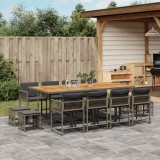 vidaXL Set mobilier de grădină cu perne, 13 piese, gri, poliratan 3211526