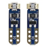 Set 2 becuri auto Amio 12V T5 W2x4.6d cu 1 led SMD 3030, alb