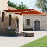 VidaXL Copertină retractabilă manual, portocaliu și maro, 400x300 cm