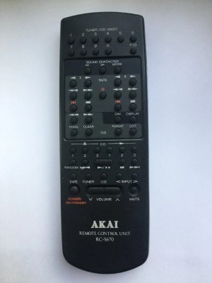 Telecomanda audio originala remote AKAI RC-S670 pentru AKAI MX-670 retro foto