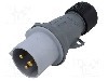 Conector alimentare AC, IEC 60309, IP44, 16A, {{Tensiune nominala}}, 3 pini, AMPHENOL - 2CMA101943R1000
