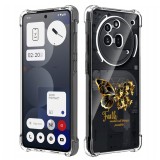 Husa antisoc pentru nothing phone (3a) pro - airbag tpu, col&Egrave;uri ranforsate- butterfly auriu