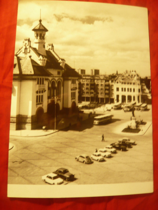 Fotografie Constanta - Piata Ovidiu cu Statuia si Muzeul ,cca 1967 ,dim.=23,5cm