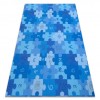 Covor copilăresc Puzzle albastru, 100x100 cm