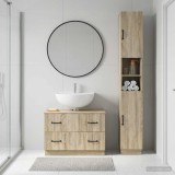Cumpara ieftin Set de dulapuri pentru baie, 2 piese HOORN Stejar Sonoma
