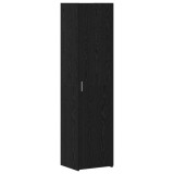 Bufet Negru Stejar vidaXL 45x42.5x185 cm, 2 Usi, Rafturi Reglabile, Lemn Prelucrat, Sufragerie