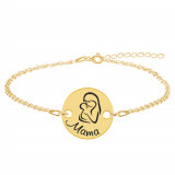Silvia - Bratara personalizata din argint 925 placat cu aur galben 24K Mama si bebe
