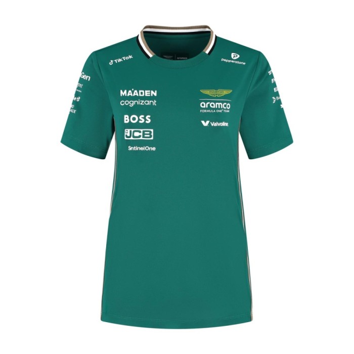 Aston Martin tricou de dama official Teamline Replica green F1 Team 2025 - XL