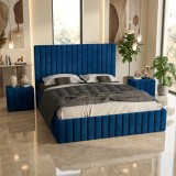 Pat Adela Albastru Catifea Premium cu Noptiere Tapitate Scrie-ne pentru detalii
