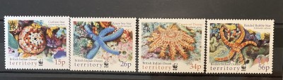 PC400 - Oceanul Indian Britanic (BIOT) 2001 Fauna marina WWF/ Stea de mare, serie MNH, 4v foto