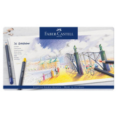 Creioane colorate 36 buc/set FABER-CASTELL Goldfaber, cutie metal