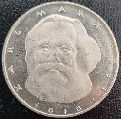 Germania 5 Marci Deutsche Mark Karl Marx 1983 J COMEMORATIVA foto