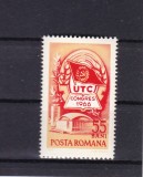 ROMANIA 1966 LP 625 AL IV - lea CONGRES U.TC. MNH