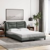 VidaXL Cadru de pat cu LED fără saltea Hvar țesătură gri &icirc;nchis 120x200 cm 3213691