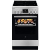 Aragaz Electrolux LKR540267X, Electric, Vitroceramica, 4 zone de gatit, Raft BBQ, Timer electronic, Grill, Iluminare cuptor, Clasa A, 50 cm, Inox