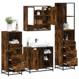 Cumpara ieftin Set de mobilier de baie 4 piese Lemn prelucrat de stejar afumat
