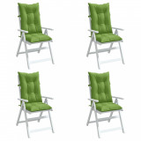 vidaXL Perne scaun spătar &icirc;nalt 4 buc. melanj verde 120x50x7 cm textil