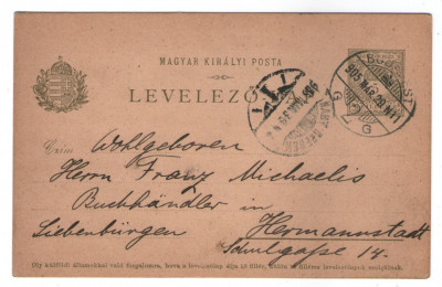 1905 - Sibiu, intreg postal foto
