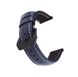Curea din piele naturala, compatibila Huawei Watch GT 7 46mm, telescoape normale, 22mm, Albastru