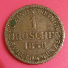 SV * Hannover Germania 1 GROSCHEN 1858 B 1/30 EINEN THALER VF++