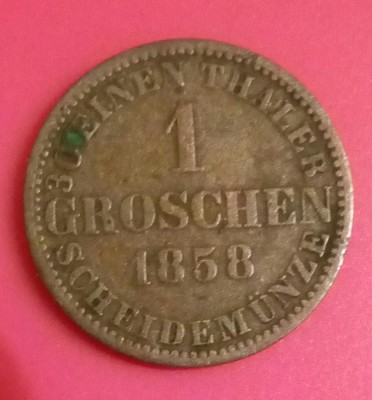 SV * Hannover Germania 1 GROSCHEN 1858 B 1/30 EINEN THALER VF++ foto