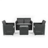 Set de mobilier de grădină Claire IV cu 4 locuri și masă de depozitare Vigo