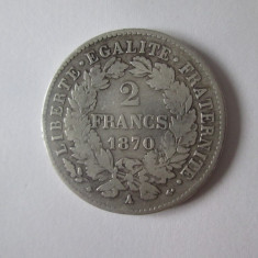 Franta 2 Francs/Franci Ceres 1870 A argint in stare buna/f.buna