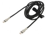 Cablu USB C 2m negru 100W mufă din ambele părţi, Baseus