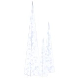 Cumpara ieftin Set conuri decorative cu LED-uri, albastru, 60/90/120 cm, acril